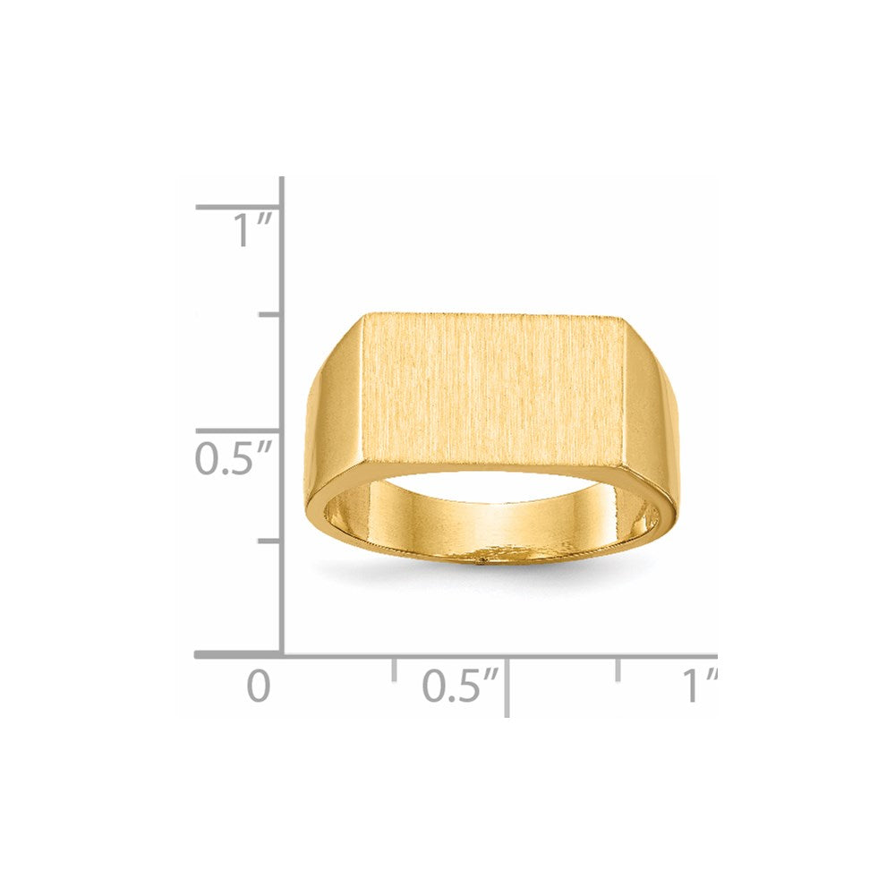 14K Yellow Gold 9.0x15.0mm Closed Back Men's Signet Ring