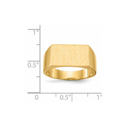 14K Yellow Gold 9.0x15.0mm Closed Back Men's Signet Ring