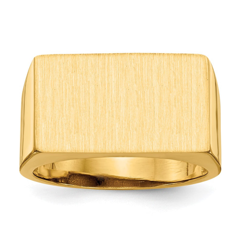 14K Yellow Gold 11.0x18.0mm Open Back Men's Signet Ring