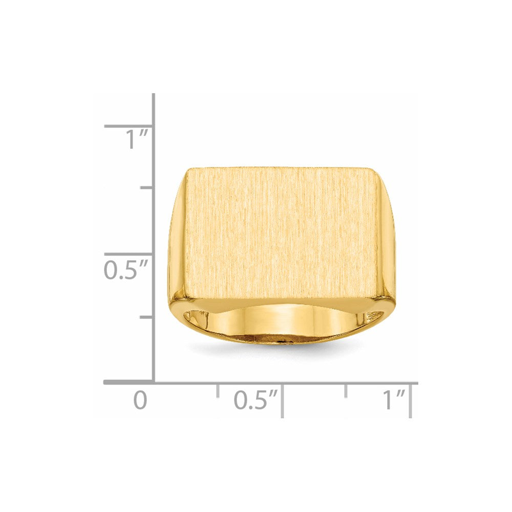 14K Yellow Gold 14.5x19.5mm Open Back Men's Signet Ring