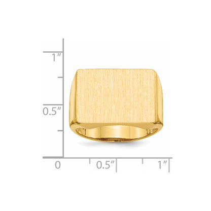 14K Yellow Gold 14.5x19.5mm Open Back Men's Signet Ring
