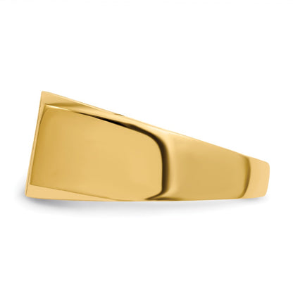 14K Yellow Gold 10.0x15.0mm Closed Back Men's Signet Ring