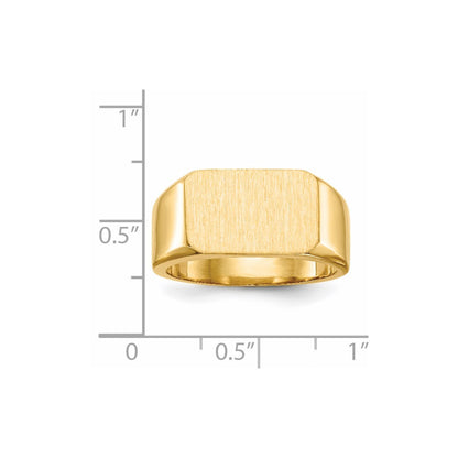 14K Yellow Gold 10.0x15.0mm Closed Back Men's Signet Ring