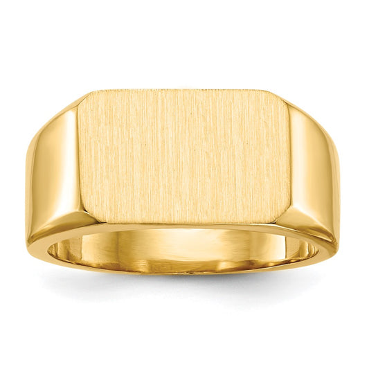 14K Yellow Gold 10.0x15.0mm Closed Back Men's Signet Ring