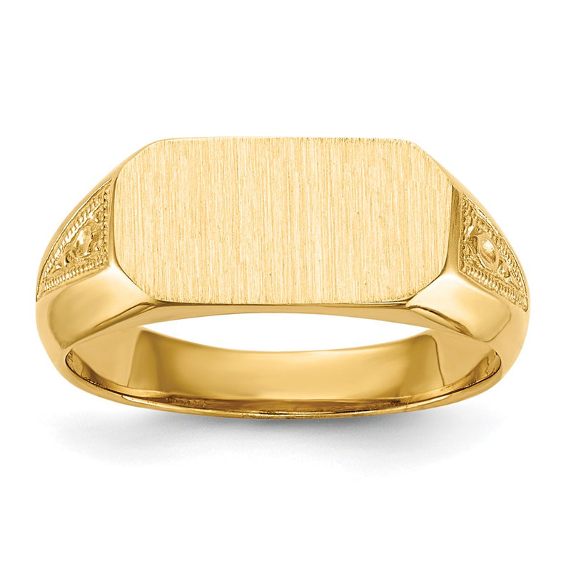 14K Yellow Gold 6.0x12.0mm Open Back Signet Ring