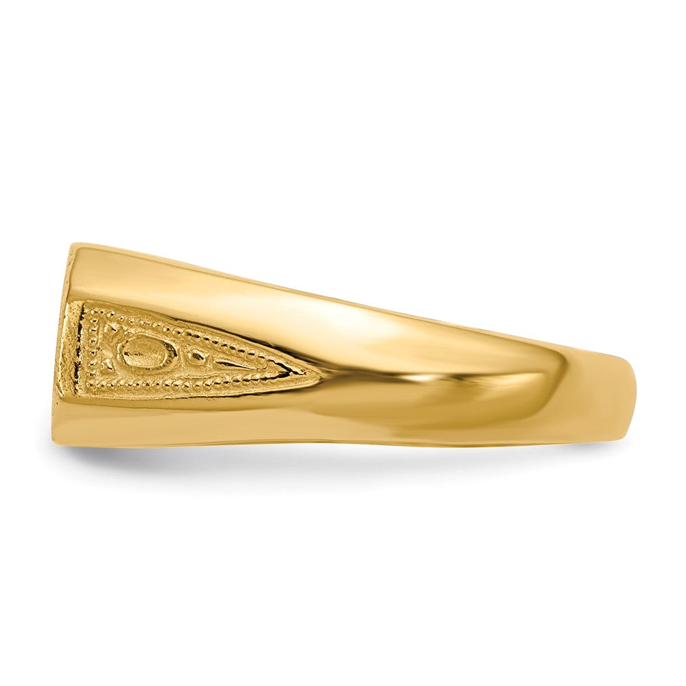 14K Yellow Gold 6.0x12.0mm Closed Back Signet Ring