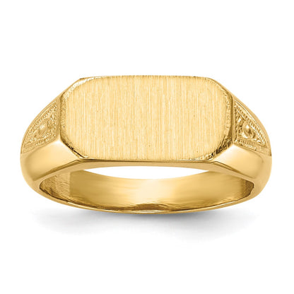 14K Yellow Gold 6.0x12.0mm Closed Back Signet Ring