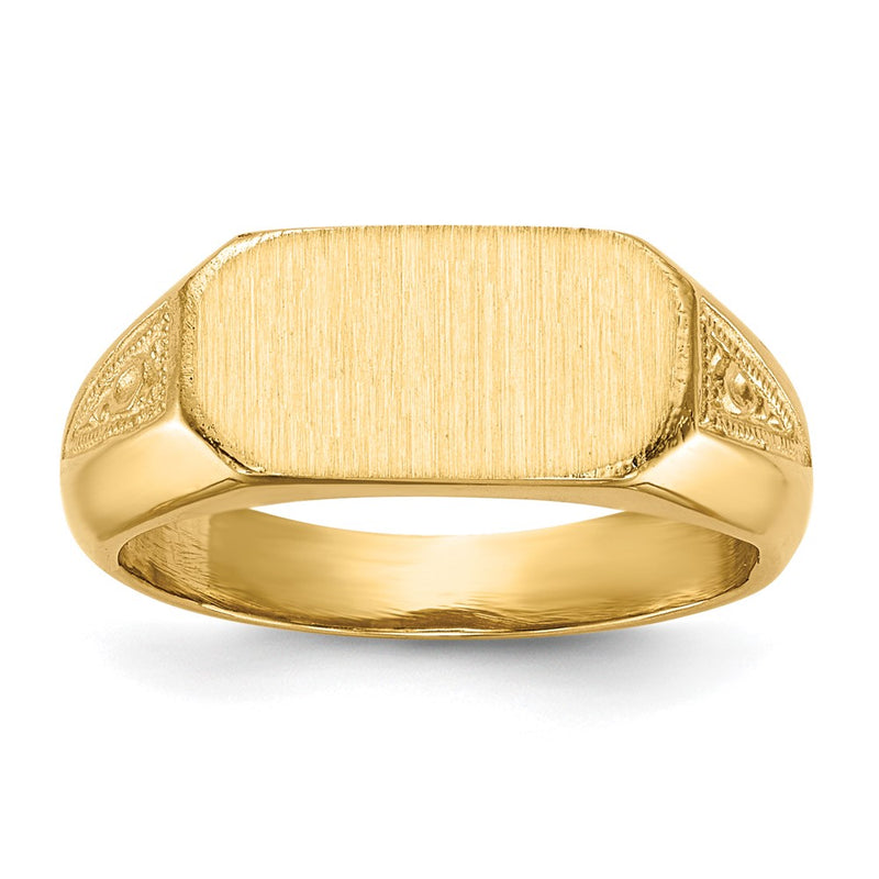 14K Yellow Gold 6.0x12.0mm Closed Back Signet Ring