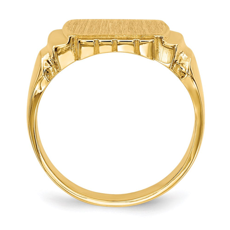 14K Yellow Gold 7.5x11.0mm Closed Back Signet Ring