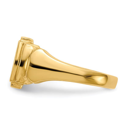 14K Yellow Gold 7.5x11.0mm Closed Back Signet Ring