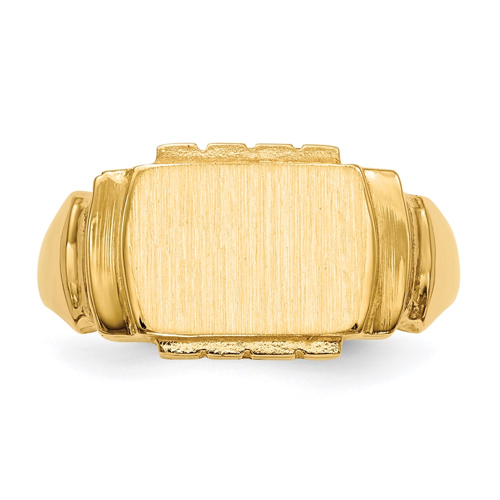 14K Yellow Gold 7.5x11.0mm Closed Back Signet Ring
