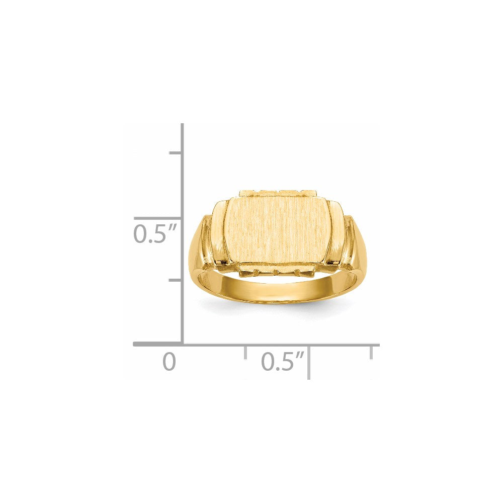 14K Yellow Gold 7.5x11.0mm Closed Back Signet Ring