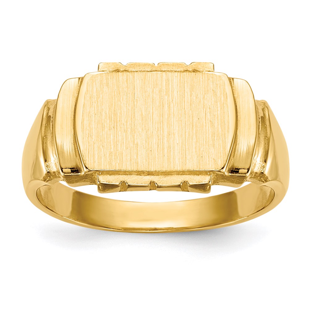 14K Yellow Gold 7.5x11.0mm Closed Back Signet Ring
