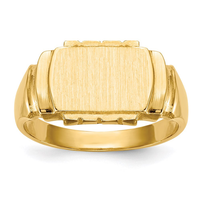 14K Yellow Gold 7.5x11.0mm Closed Back Signet Ring