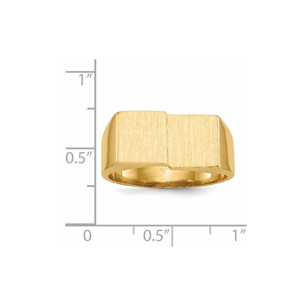 14K Yellow Gold 10.0x17.0mm Open Back Men's Signet Ring