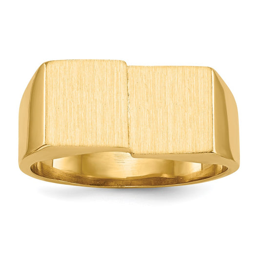 14K Yellow Gold 10.0x17.0mm Open Back Men's Signet Ring