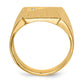 14K Yellow Gold 14.0x13.0mm Closed Back A Real Diamond Men's Signet Ring
