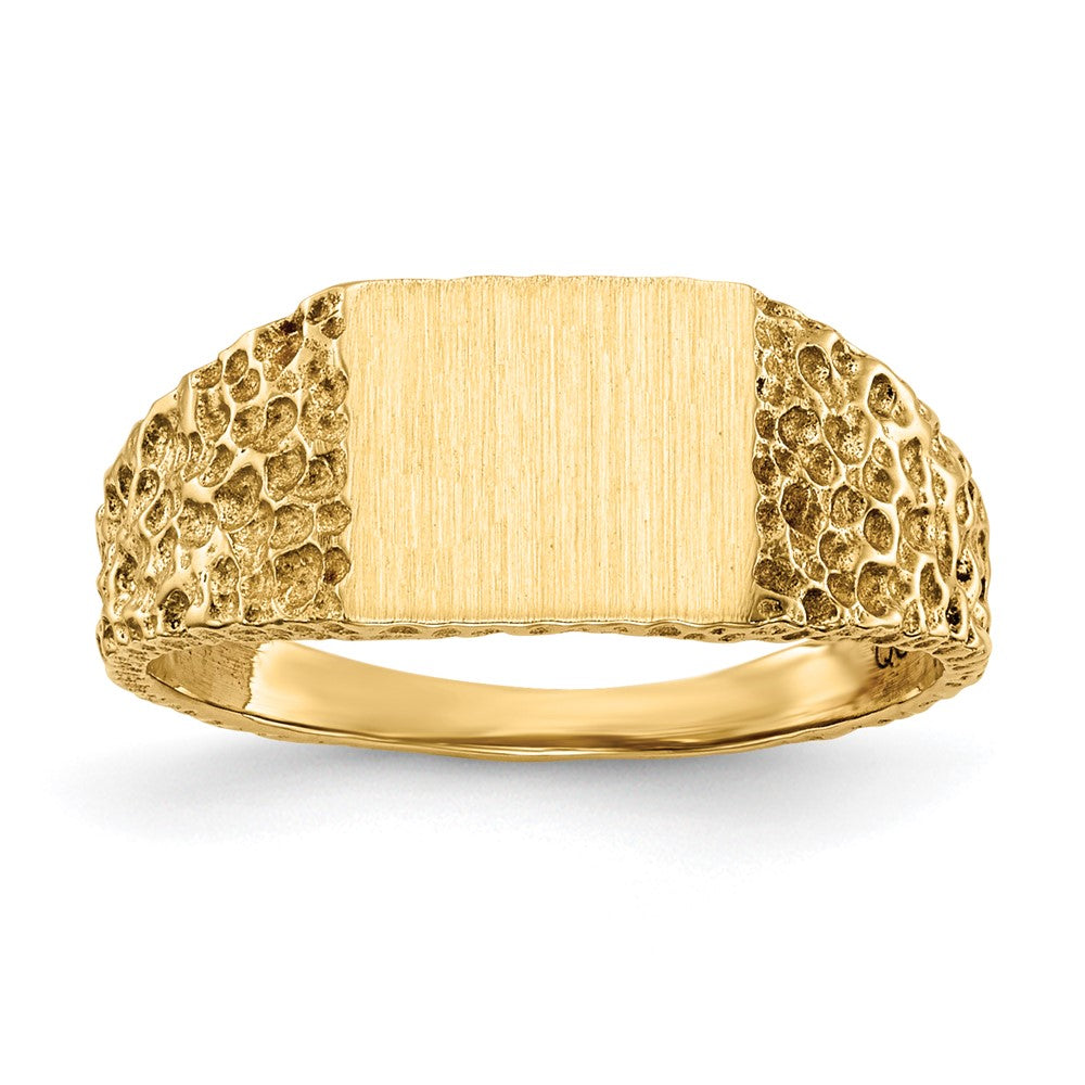 14K Yellow Gold 7.0x8.0mm Open Back Signet Ring