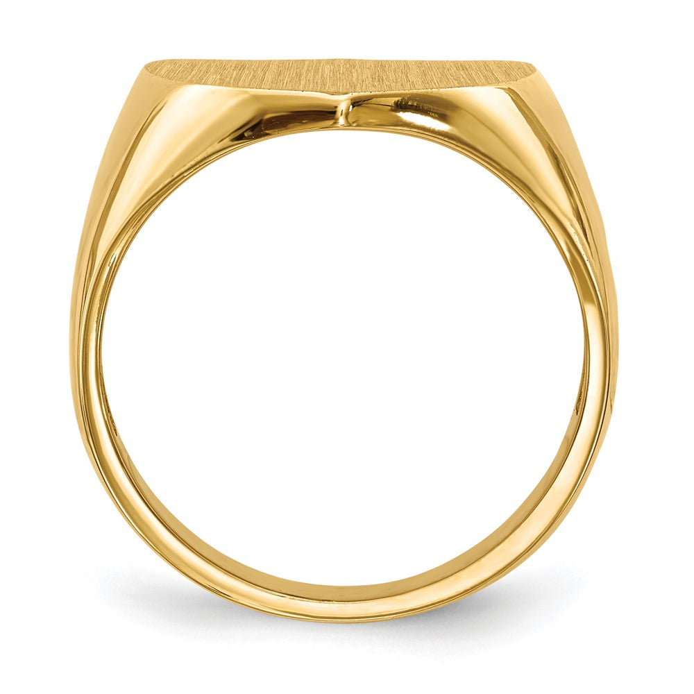 14K Yellow Gold 14.5x17.0mm Open Back Mens Signet Ring