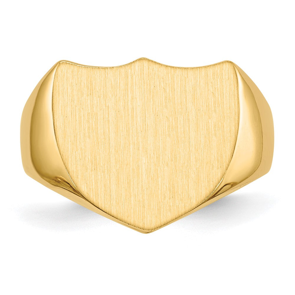 14K Yellow Gold 14.5x17.0mm Open Back Mens Signet Ring