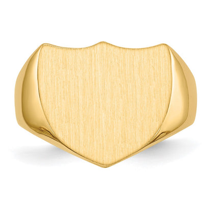 14K Yellow Gold 14.5x17.0mm Open Back Mens Signet Ring