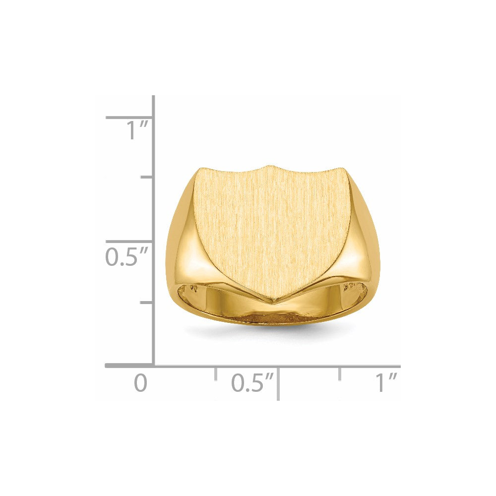 14K Yellow Gold 14.5x17.0mm Open Back Mens Signet Ring