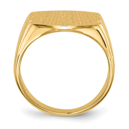 14K Yellow Gold 15.0x16.5mm Closed Back Men's Signet Ring