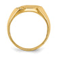 14K Yellow Gold 11.5x11.5mm Open Back VS Real Diamond Men's Signet Ring