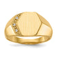 14K Yellow Gold 11.5x11.5mm Open Back VS Real Diamond Men's Signet Ring