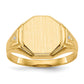 14K Yellow Gold 12.5x11.5mm Open Back AA Real Diamond Men's Signet Ring