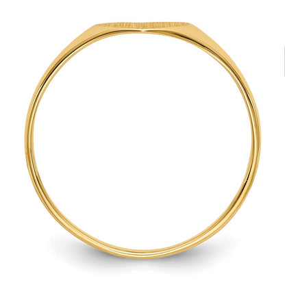 14K Yellow Gold 6.0x7.5mm Closed Back Heart Signet Ring
