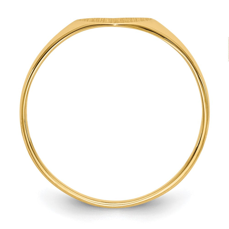 14K Yellow Gold 6.0x7.5mm Closed Back Heart Signet Ring