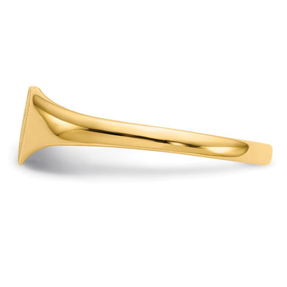 14K Yellow Gold 6.0x7.5mm Closed Back Heart Signet Ring