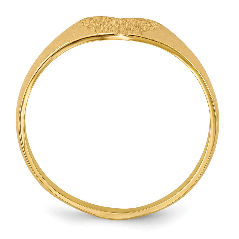 14K Yellow Gold 6.5x8.0mm Closed Back Heart Signet Ring