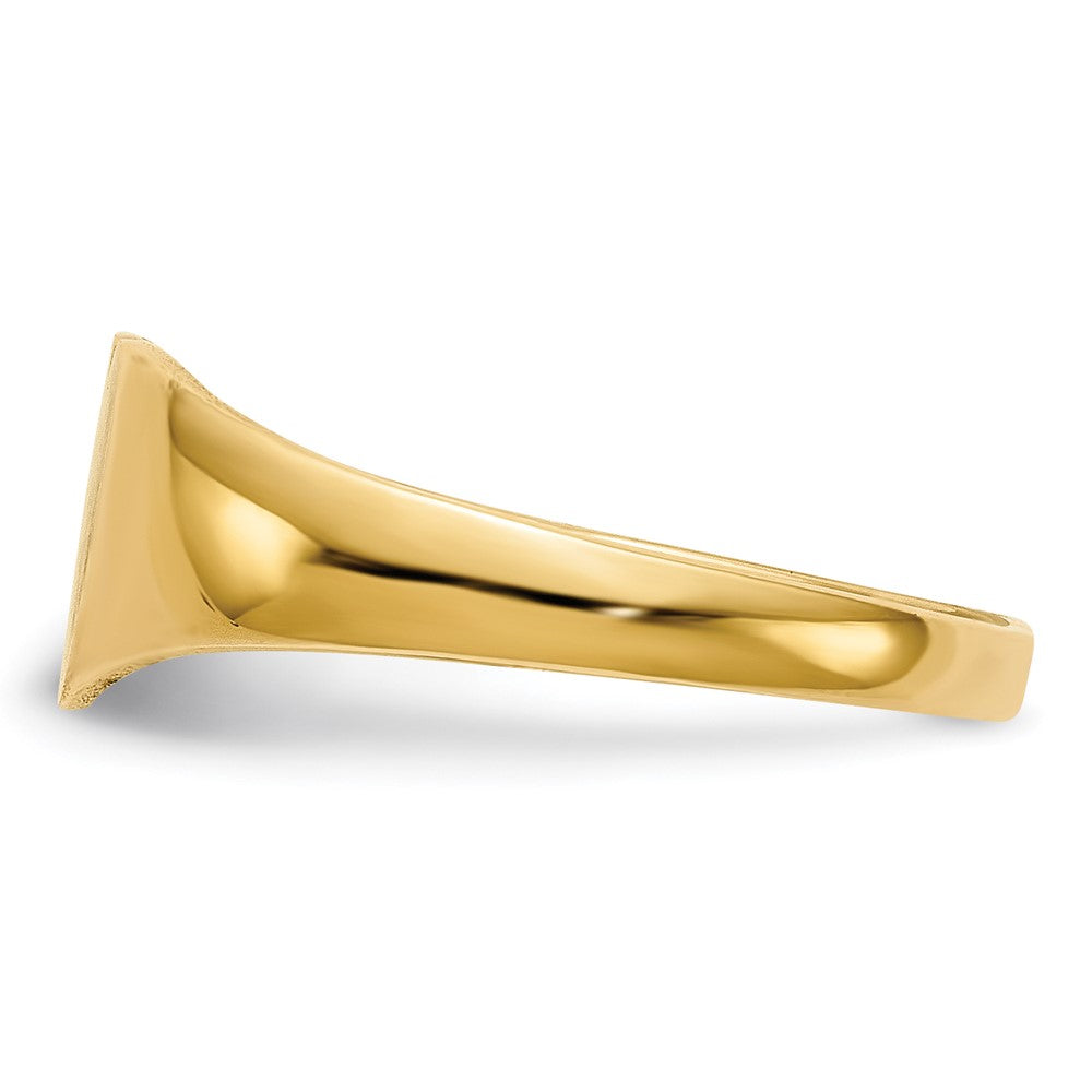 14K Yellow Gold 6.5x8.0mm Closed Back Heart Signet Ring