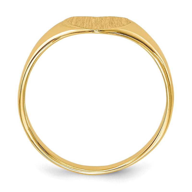 14K Yellow Gold 7.5x8.5mm Closed Back Heart Signet Ring