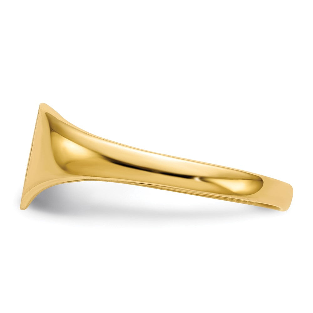 14K Yellow Gold 7.5x8.5mm Closed Back Heart Signet Ring