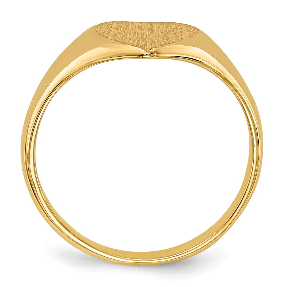 14K Yellow Gold 9.0x9.0mm Closed Back Heart Signet Ring