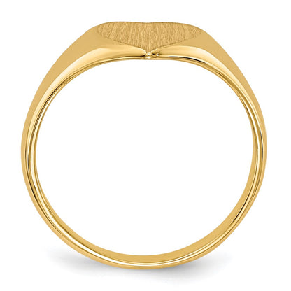14K Yellow Gold 9.0x9.0mm Closed Back Heart Signet Ring