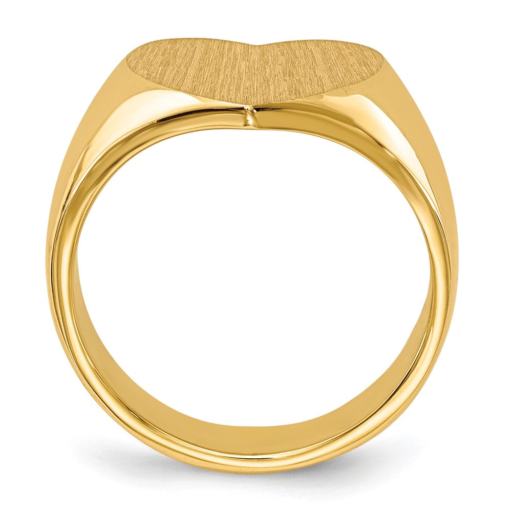 14K Yellow Gold 11.5x12.5mm Closed Back Heart Signet Ring