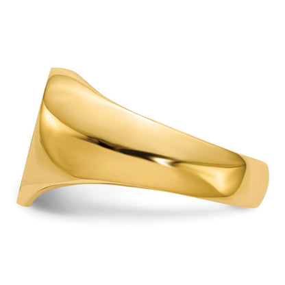 14K Yellow Gold 11.5x12.5mm Closed Back Heart Signet Ring