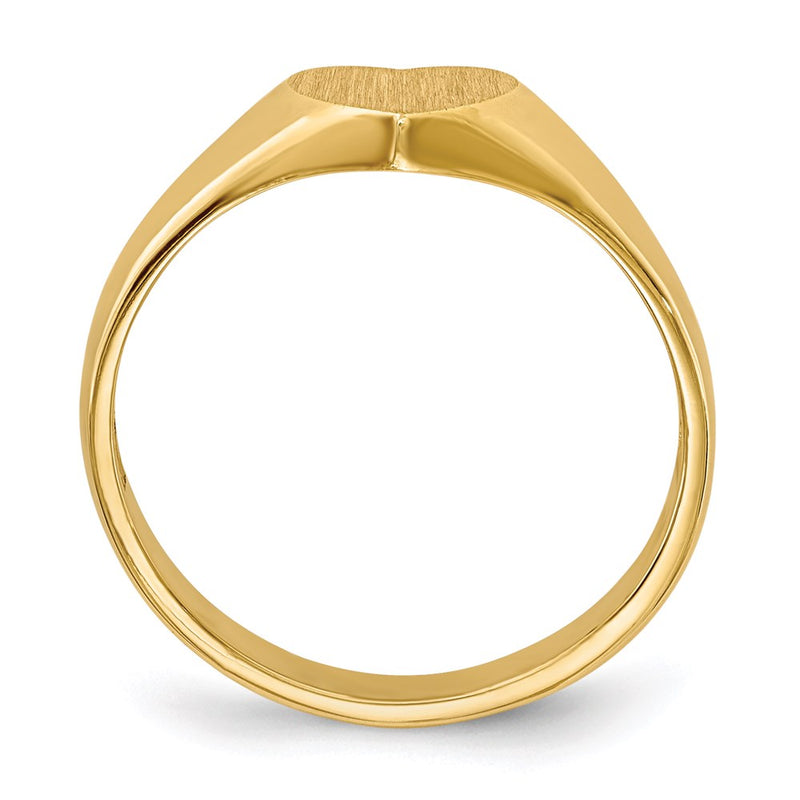14K Yellow Gold 6.0x7.5mm Open Back Heart Signet Ring