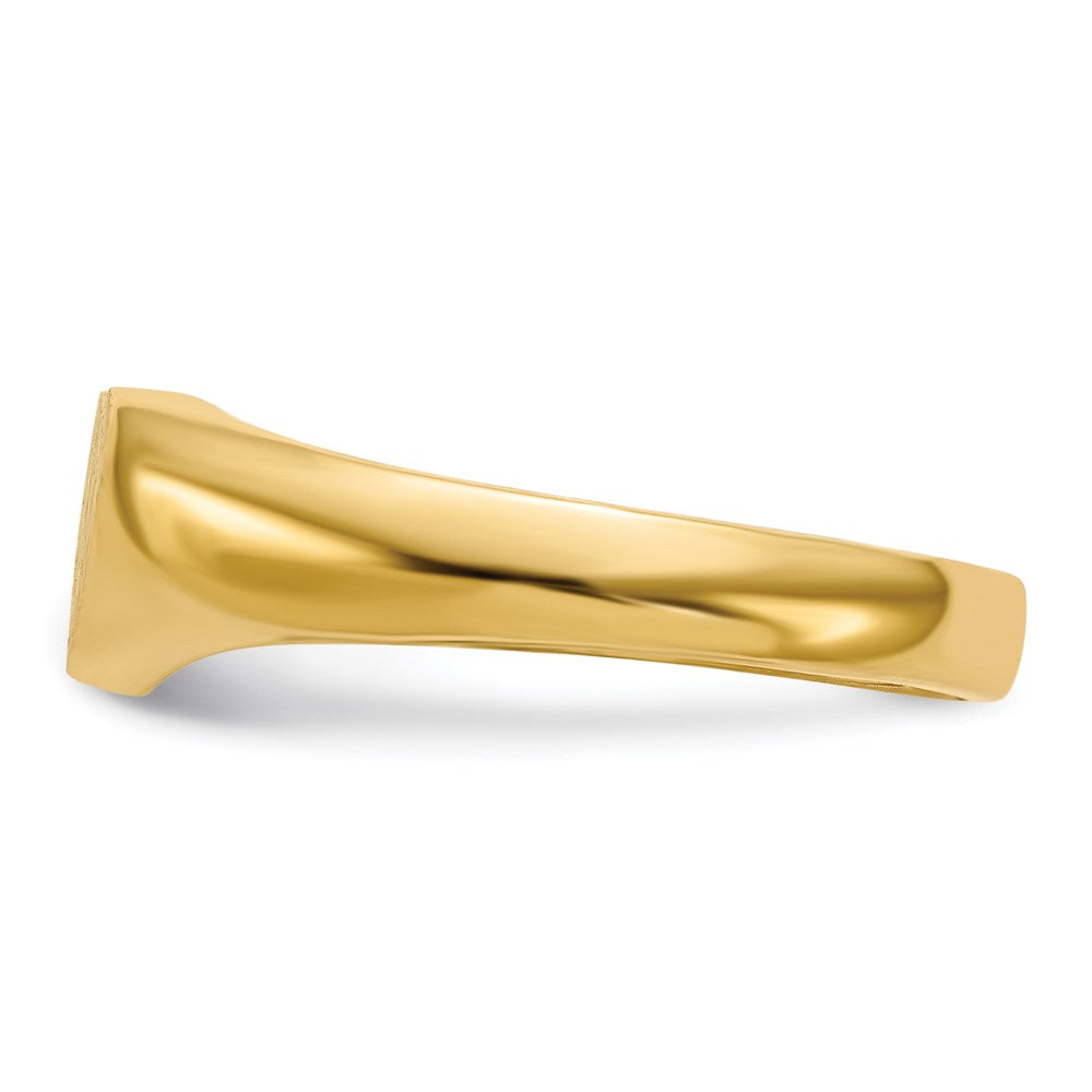 14K Yellow Gold 6.0x7.5mm Open Back Heart Signet Ring