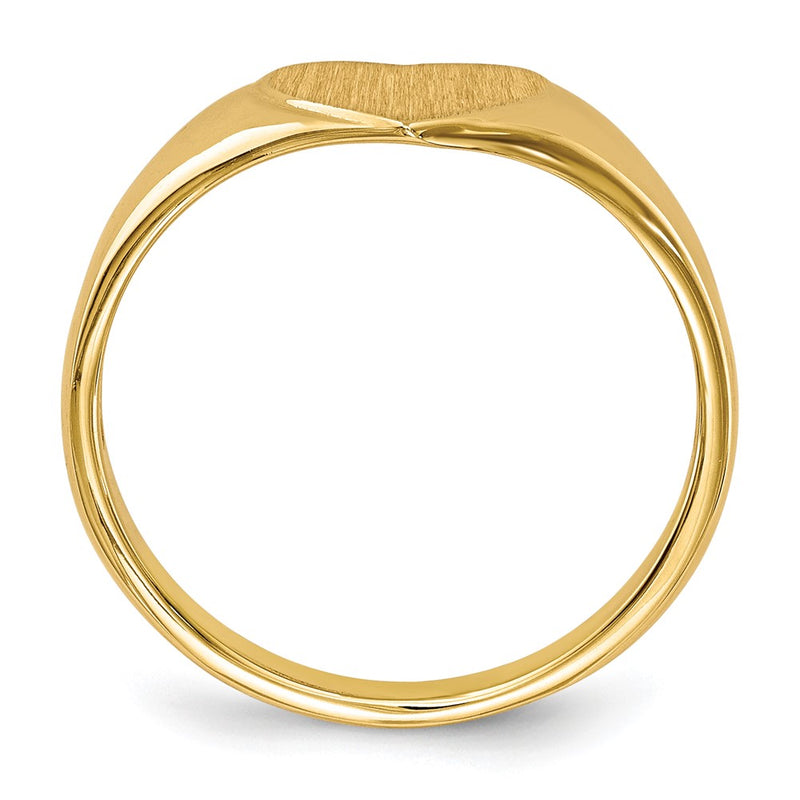 14K Yellow Gold 7.5x8.5mm Open Back Heart Signet Ring