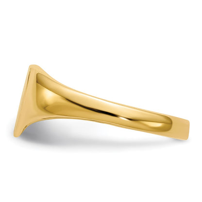 14K Yellow Gold 7.5x8.5mm Open Back Heart Signet Ring