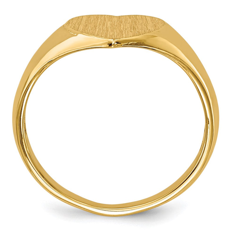 14K Yellow Gold 9.0x9.0mm Open Back Heart Signet Ring