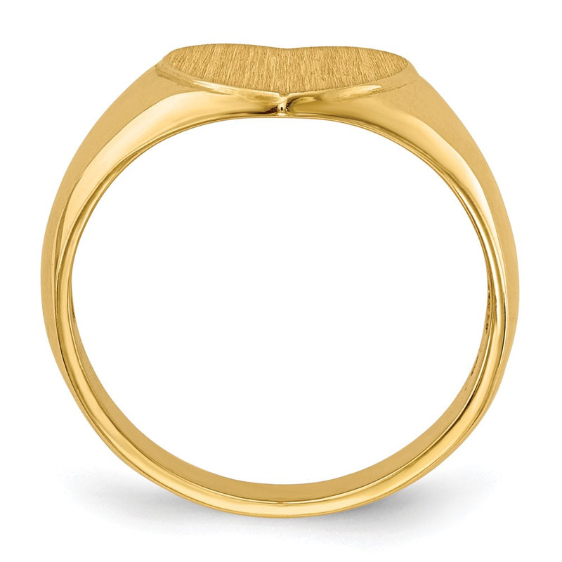 14K Yellow Gold 9.5x9.5mm Open Back Heart Signet Ring