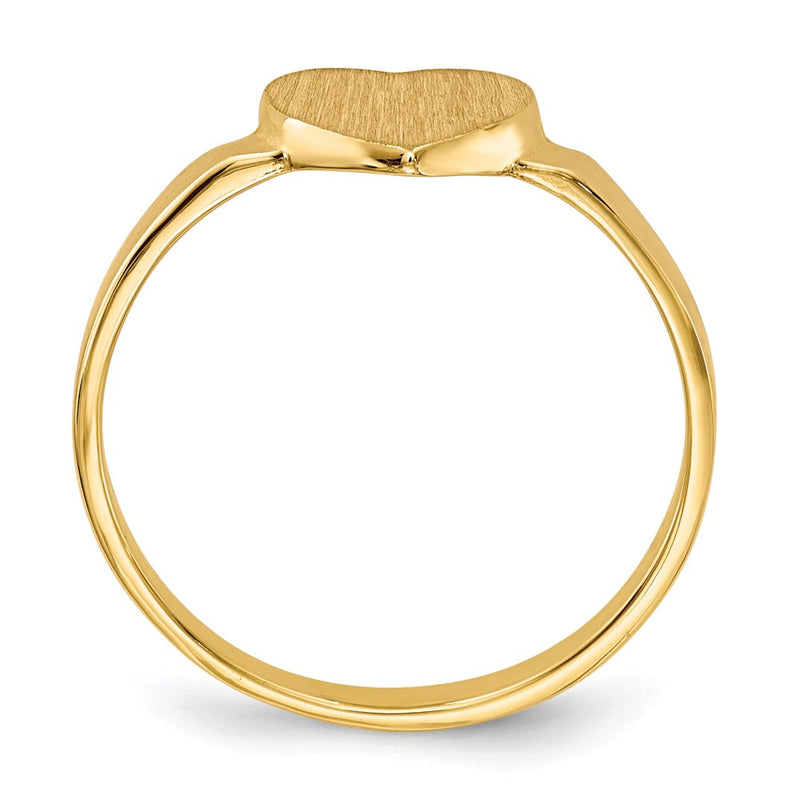 14K Yellow Gold 6.5x7.5mm Open Back Heart Signet Ring