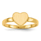 14K Yellow Gold 6.5x7.5mm Open Back Heart Signet Ring