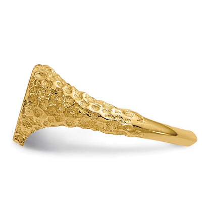14K Yellow Gold 7.5x8.0mm Open Back Heart Signet Ring